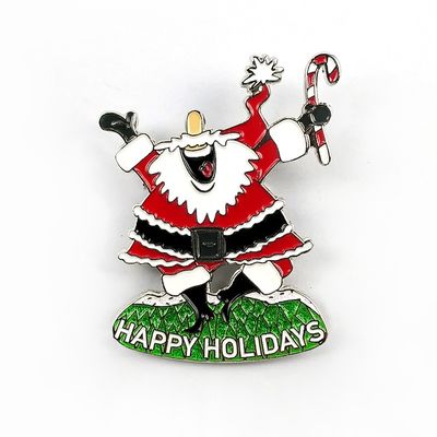 comprare 2D / 3D Santa Pin Badge con Safety Pin per la Mezza Maratona di Natale fabbricazione online