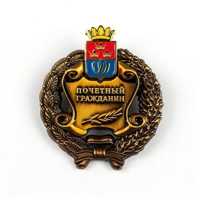 comprare Autique Metal Custom Brass Badges With Safety Pin Spin Casting / Printing Process (Badges in ottone personalizzati con spina di sicurezza) fabbricazione online