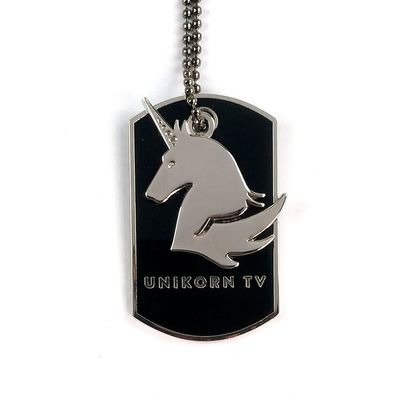 comprare Logo promozionale personalizzato Tag di cane inciso / Tag di cane in metallo unicorno fabbricazione online