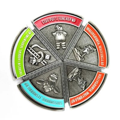 comprare 5 parti Segmento antico Medaglie d'argento personalizzate con magnete fabbricazione online