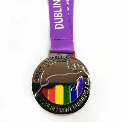 comprare Medaglia di premio in argento rotondo metallico lucido brillante essenziale per la creazione fabbricazione online