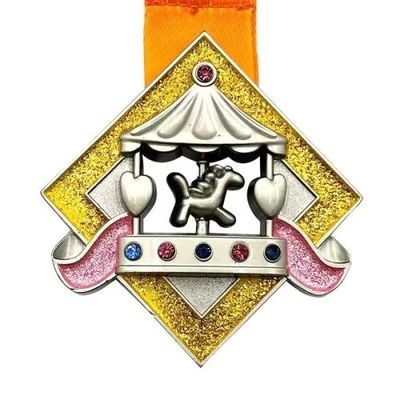comprare 10KM Glitter Kids Virtual Running Finisher Award fabbricazione online