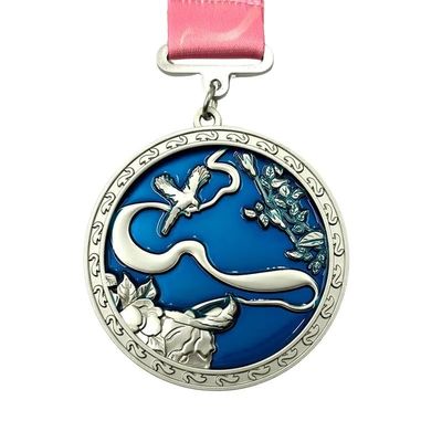 comprare Matt Silver 10K Virtual Run Challenge Medaglia per chi finisce / Medaglia splendidamente realizzata fabbricazione online