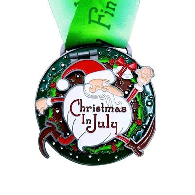 comprare Medaglie per il Corso di Natale di Luglio Maratona Finisher Award Medaglia Flip Top fabbricazione online