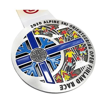 comprare 3′′ 76mm Lega di zinco Sci invernale Medaglie natalizie metalliche Corsa di sci fabbricazione online