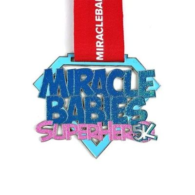 comprare Medaglia di glitter con nastro rivestito con un chiaro fabbricazione online