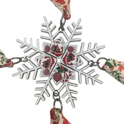 comprare Medaglia natalizia a forma di neve con nastro fabbricazione online