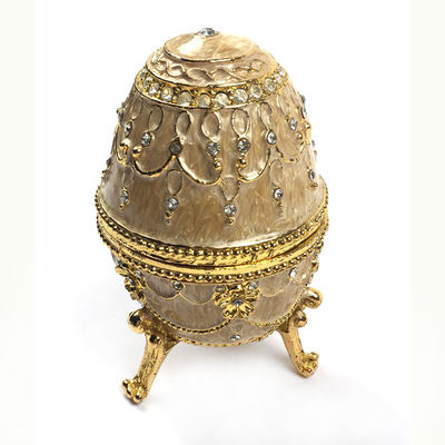 comprare Elegante scatola di gioielli in strass a forma di uovo con rivestimento di velluto fabbricazione online