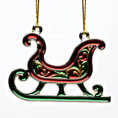 comprare Doni personalizzati per la promozione del business Ornamento di slitta d'argento lucidato con disegni complessi fabbricazione online