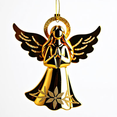 comprare Celebrate la stagione con la serenità scintillante Ornamento d'angelo d'oro per i regali di promozione aziendale fabbricazione online