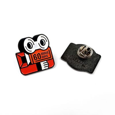 Emblema promozionale in smalto pin di rivestimento nero rivestito di nichel lato unico