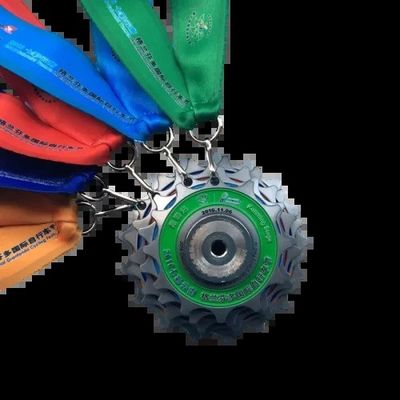 Combinazione 5 Gear Ciclismo Custom Race Medal Logo stampato / stampato